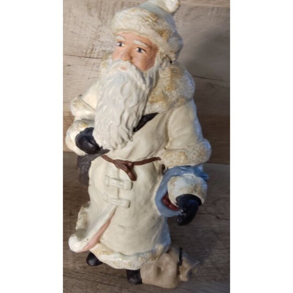 Vintage Signed ETC 87 Santa Claus Figurine 7.5 Hand-Painted Chalk - Picture 7 of 11